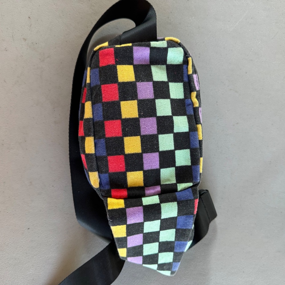 X80 Multicolor Checkered Fanny Pack with Built-in Speakers Retro Waist Bag - Picture 5 of 5